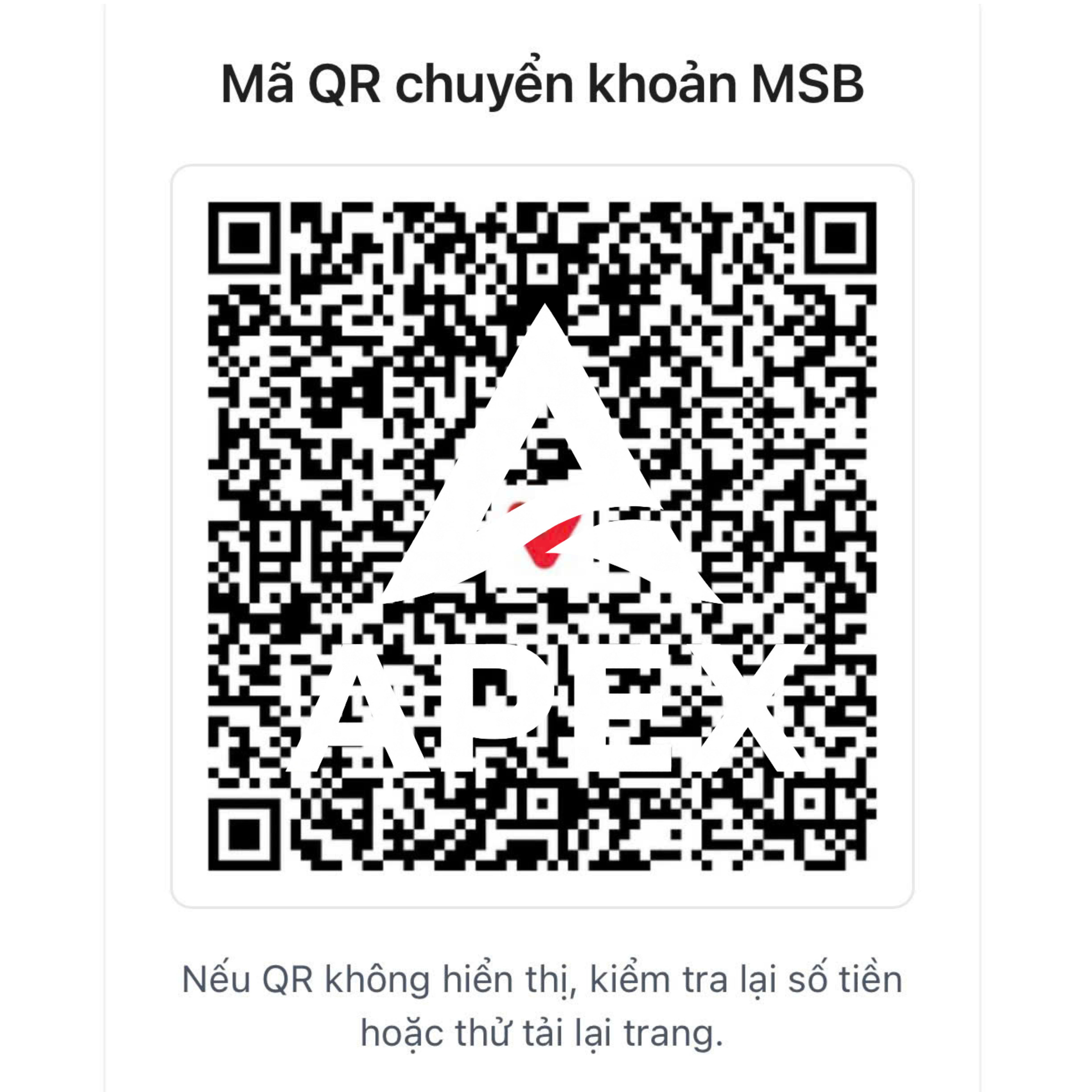 Bước 7: Mã QR chuyển khoản MSB